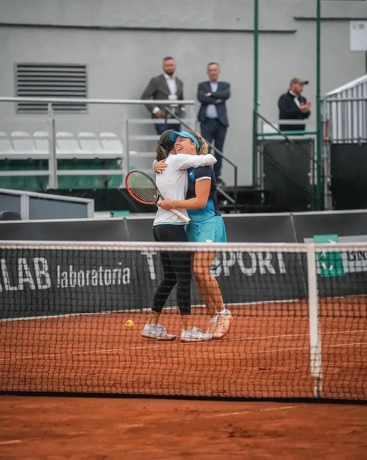 Anna-Danilina-Anna-Lena-Friedsam-posing-with-Poland-Open-2022-doubles-trophy