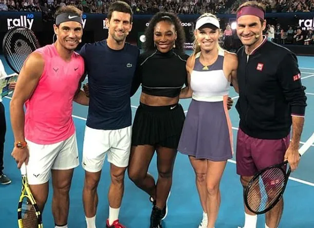 Serena Williams with Tennis GOAT Players