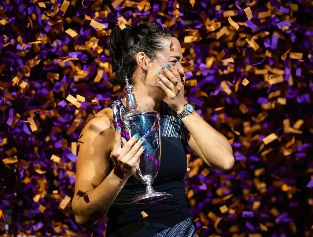 Caroline Garcia after winning WTA Fort Worth